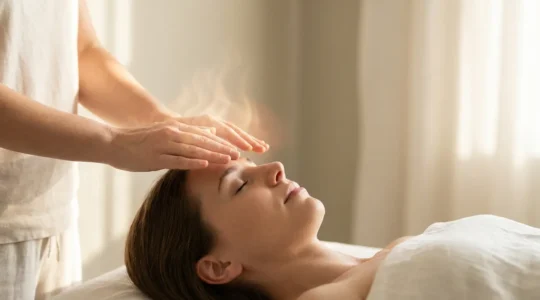Trattamento Reiki per lo stress cronico con imposizione delle mani e energia curativa