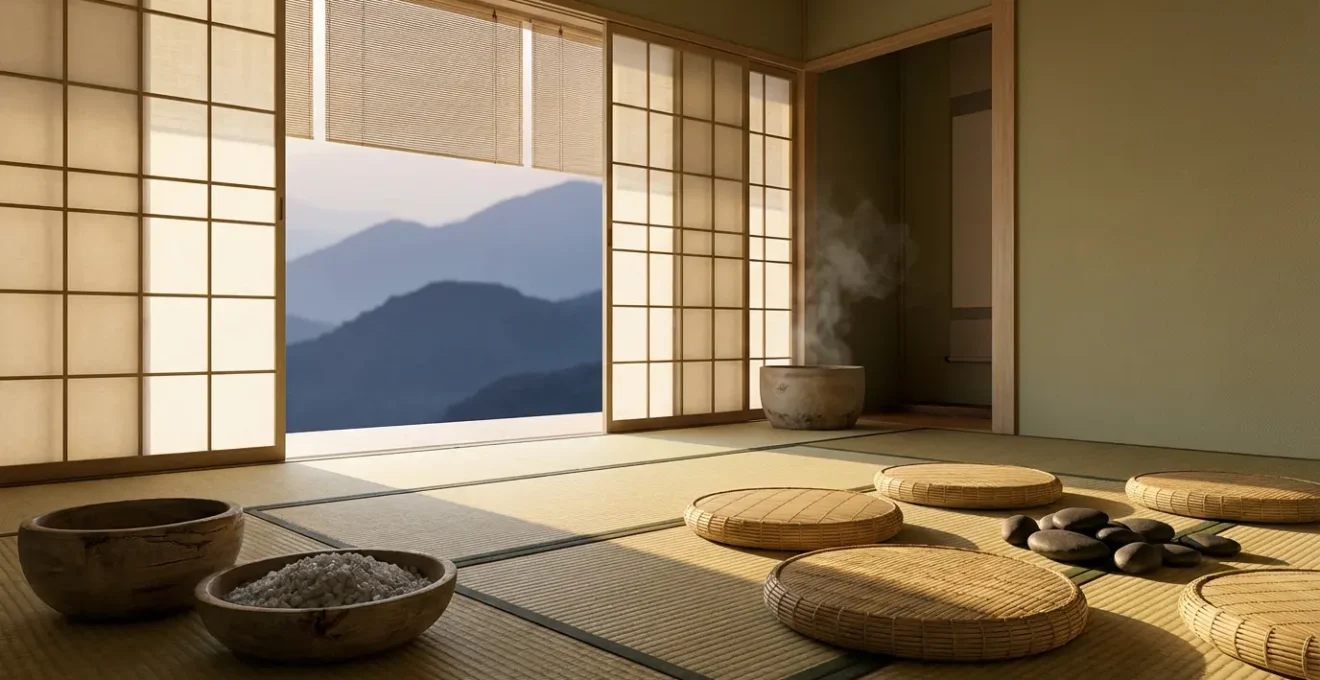 Composizione meditativa che rappresenta le antiche tecniche di guarigione giapponese per la longevità